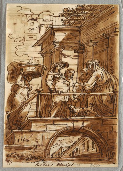 Estudio de la Visitación, después de Peter Paul Rubens de Felice Giani