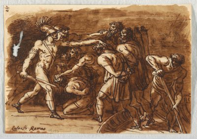 La Batalla de Ostia, después de Giulio Romano de Felice Giani