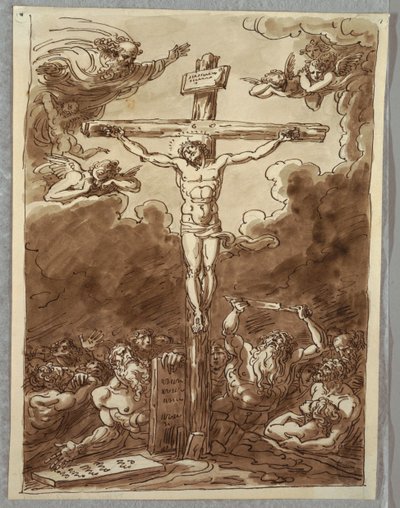La Crucifixión, Estudio después de Ludovica Carracci de Felice Giani
