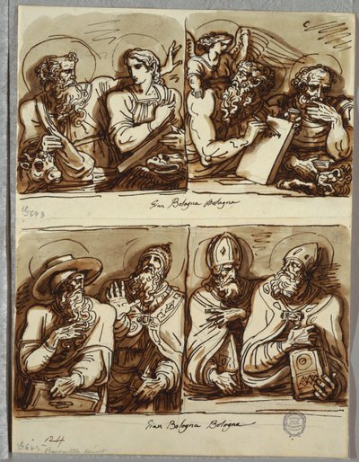 Los cuatro evangelistas, estudio después de Giambologna de Felice Giani