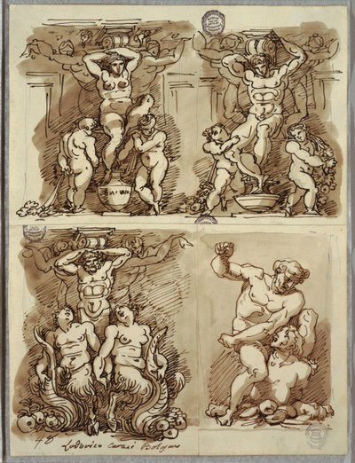 Tres Hermas, Estudios después de Carracci de Felice Giani