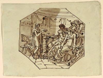 Virgilio leyendo la elegía de Marcelo a Lucrecia y Augusto, Palazzo Cavina, Faenza de Felice Giani