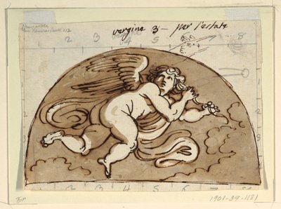 Virgo, Luneta para el Techo, Sala Ottagonale, Palazzo Milzetti, Faenza de Felice Giani