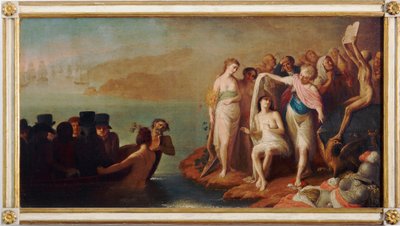 Llegada de los exiliados italianos a Francia en 1802 (Pintura, principios del siglo XIX) de Felice Guascone