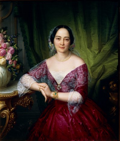 Retrato de Anne Opulich por Felice Schiavoni, óleo sobre lienzo de Felice Schiavoni