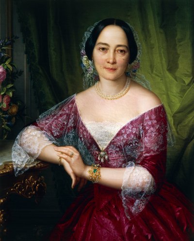 Retrato de Anne Opulich por Felice Schiavoni, óleo sobre lienzo de Felice Schiavoni