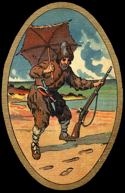 Robinson Crusoe: Ilustración de Felician MYRBACH MYRBACH RHEINFELD (1853-1940) para el libro de Daniel Defoe Robinson Crusoe. Sin fecha. Alrededor de 1934 de Felicien baron de Myrbach Rheinfeld