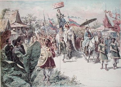 Cortejo del gobernador de Hanoi, c.1870-80 de Felicien baron de Myrbach Rheinfeld