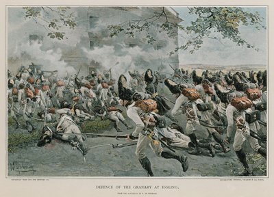 Defensa del granero en Essling de Felicien baron de Myrbach Rheinfeld