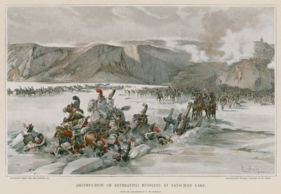 Destrucción de los rusos en retirada en el lago Satschan de Felicien baron de Myrbach Rheinfeld