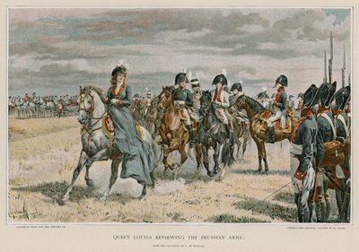 La reina Luisa revisando el ejército prusiano de Felicien baron de Myrbach Rheinfeld