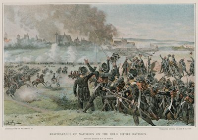 Reaparición de Napoleón en el campo antes de Ratisbona de Felicien baron de Myrbach Rheinfeld