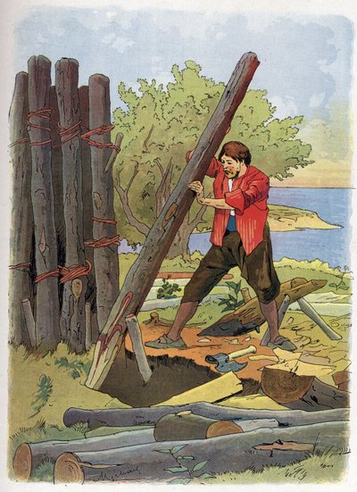 Robinson Crusoe construyó su primer hogar de Felicien baron de Myrbach Rheinfeld