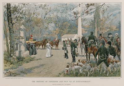 El encuentro de Napoleón y Pío VII en Fontainebleau de Felicien baron de Myrbach Rheinfeld