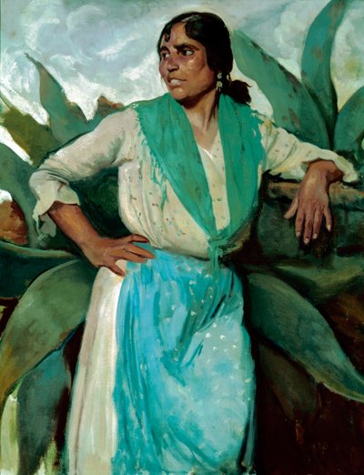 Mujer gitana, c.1929 (óleo sobre lienzo) de Felipe Abarzuza y Rodriguez de Arias