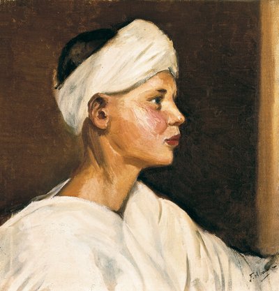 Cabeza de un joven moro (óleo sobre lienzo, primera mitad del siglo XX) de Felipe Abarzuza y Rodriguez de Arias