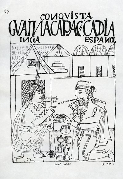 Un Inca pregunta a un español qué come, él responde 