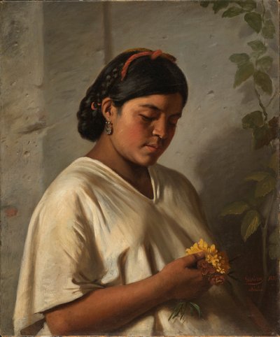 Mujer India con Caléndula, 1876 de Felipe Santiago Gutierrez