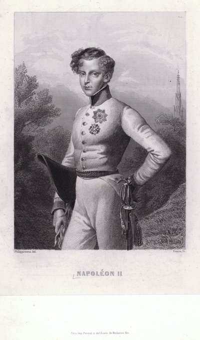Napoleón Francisco José Carlos Bonaparte, hijo del Emperador Napoleón I de Francia (grabado) de Felix (after) Philippoteaux
