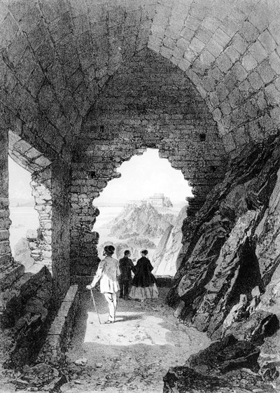 La ermita de Saint Helier y el castillo de Elizabeth, Jersey, 1870 de Felix Benoist