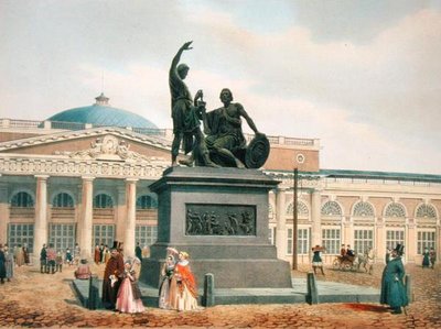 El monumento de Minin y Pozharsky en Moscú, 1840s de Felix Benoist