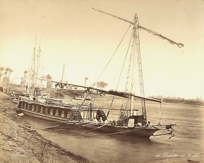 Barco egipcio en el Nilo, en Egipto de Félix Bonfils