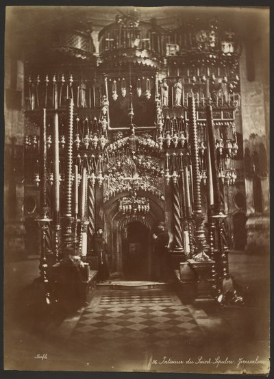Interior del Santo Sepulcro, Jerusalén de Félix Bonfils