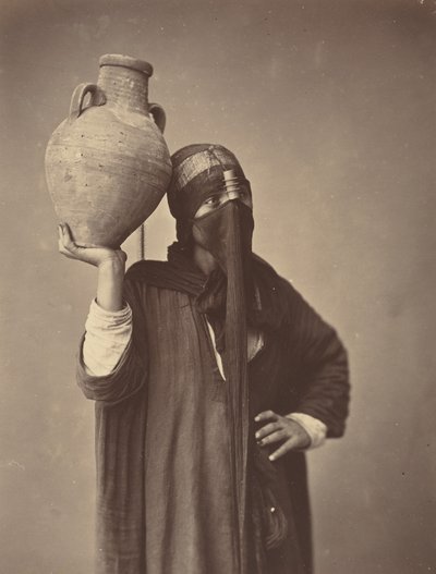 Transportista de agua en El Cairo, hacia 1870 (foto) de Félix Bonfils