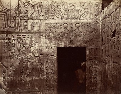 Relieves en el templo de Amón, Karnak de Félix Bonfils