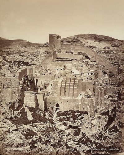 Vista del Convento de Mar Saba, en Israel de Félix Bonfils