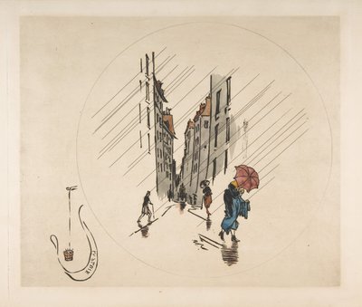 Decoración para un Plato: Lluvia, 1870 de Felix Bracquemond