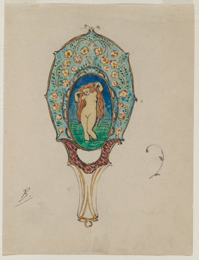 Diseño para un espejo de mano de Felix Bracquemond