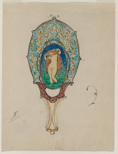Diseño para un espejo de mano, c. 1900-1902 de Felix Bracquemond
