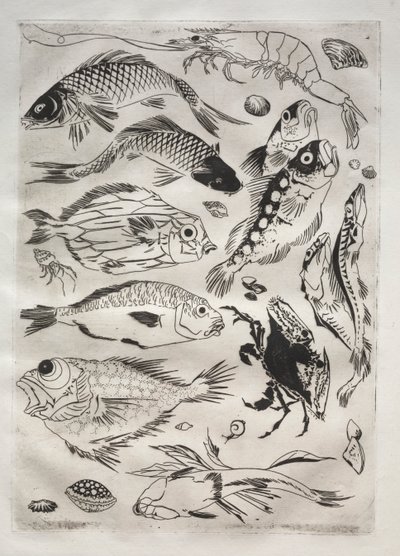 Servicio de Cena (servicio Rousseau): Peces (n.º 24) de Felix Bracquemond