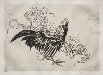 Servicio de cena Rousseau: Gallo y glorias de la mañana no. 25, 1866 de Felix Bracquemond