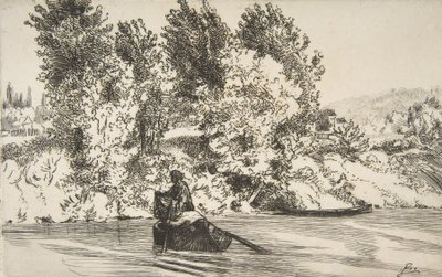 Pescador con una red, 1868 de Felix Bracquemond