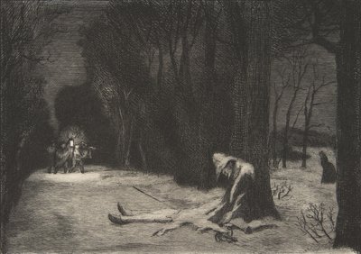 La Muerte de Matamore Capitán Fracasse, 1864 de Felix Bracquemond