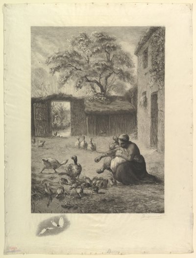 La primavera, según un pastel de Millet, 1888 de Felix Bracquemond