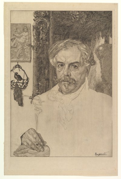 Retrato de Edmond de Goncourt, 1881 de Felix Bracquemond