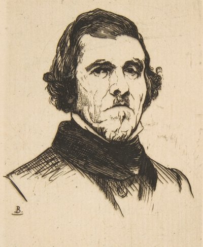 Retrato de Eugène Delacroix, 1863 de Felix Bracquemond