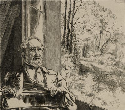 Retrato de Jacob Meyer-Heine de Felix Bracquemond