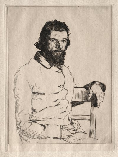 Retrato de Meryon, sentado de Felix Bracquemond