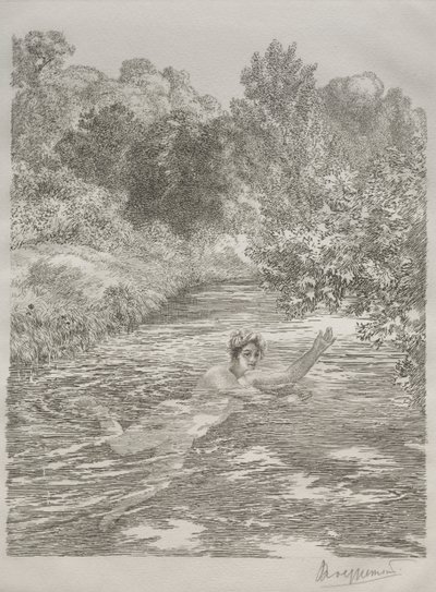 El bañista, c. 1860-70 de Felix Bracquemond