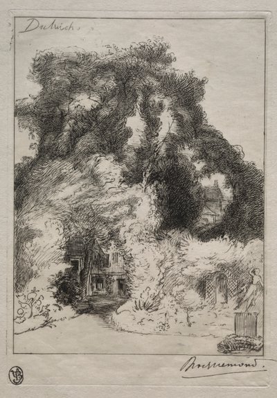 El jardín de la posada en Dulwich, c. 1870 de Felix Bracquemond