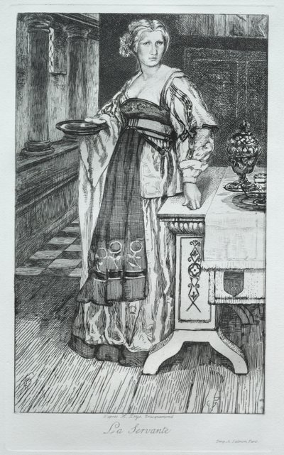 La criada, según H. Leys de Felix Bracquemond