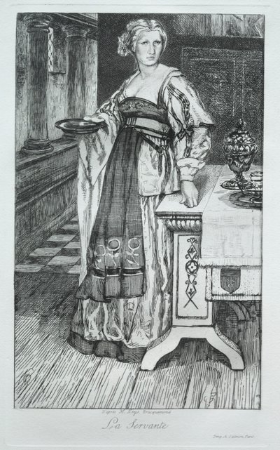 La sirvienta, después de H. Leys de Felix Bracquemond