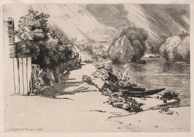El Sena en Bas-Meudon con las islas Seguin y Mottiaux de Felix Bracquemond