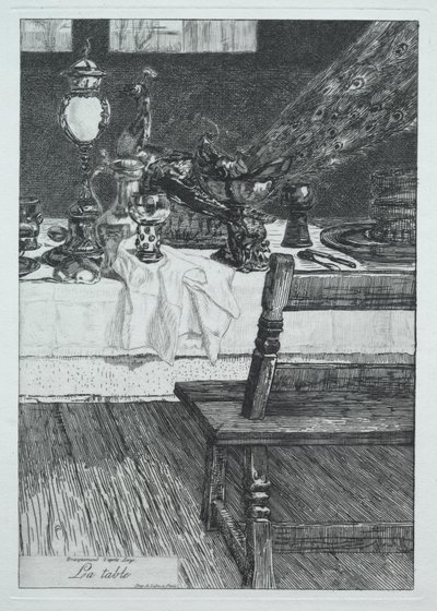 La mesa, según H. Leys de Felix Bracquemond