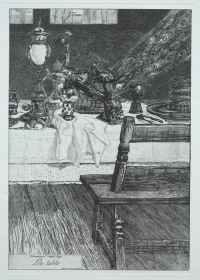 La mesa (después de H. Leys) de Felix Bracquemond