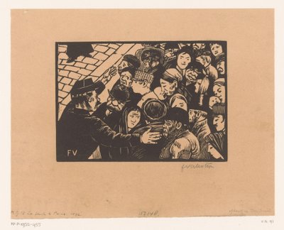 Un agente detiene a una multitud
La foule à Paris de Felix Edouard Vallotton